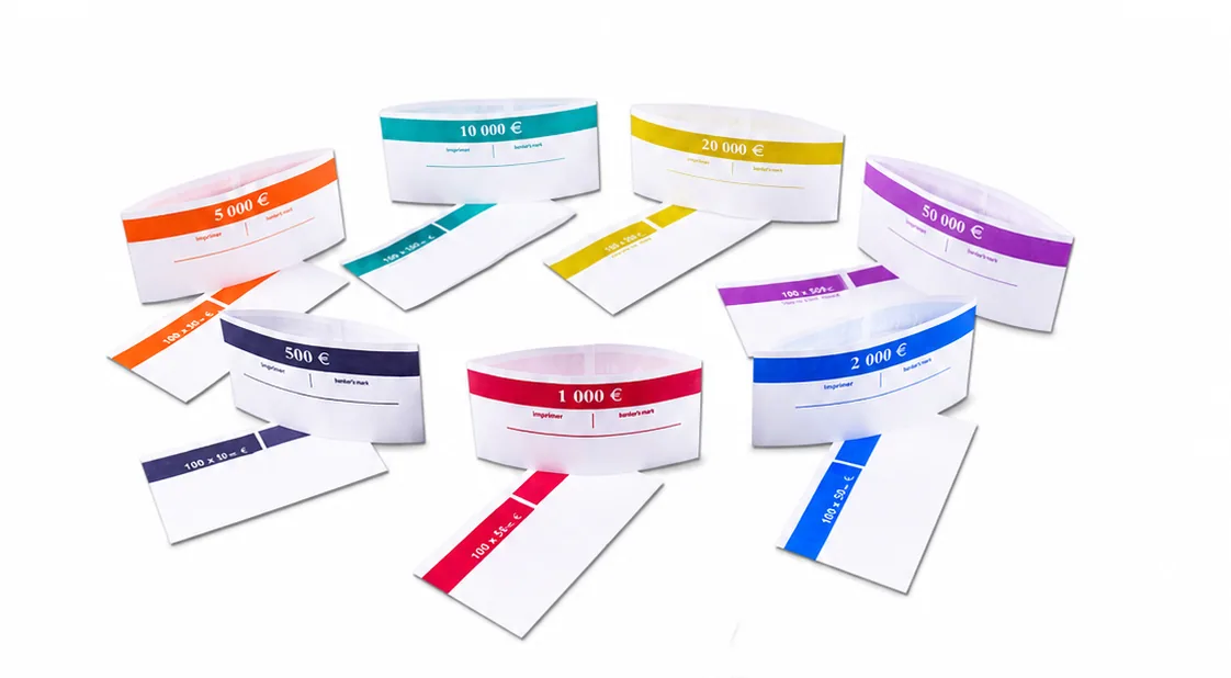 Euro currency bands — full denomination range